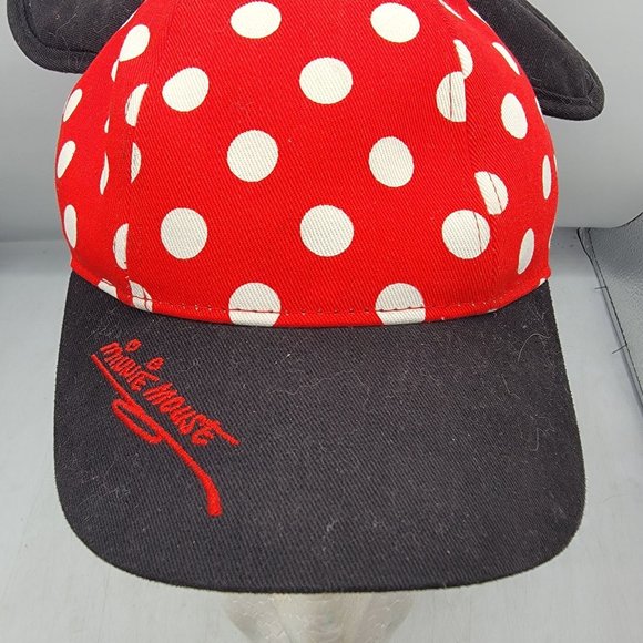 Disney Parks Minnie Mouse Youth Hat Black Red White Polka Dot Disneyland - Picture 5 of 10